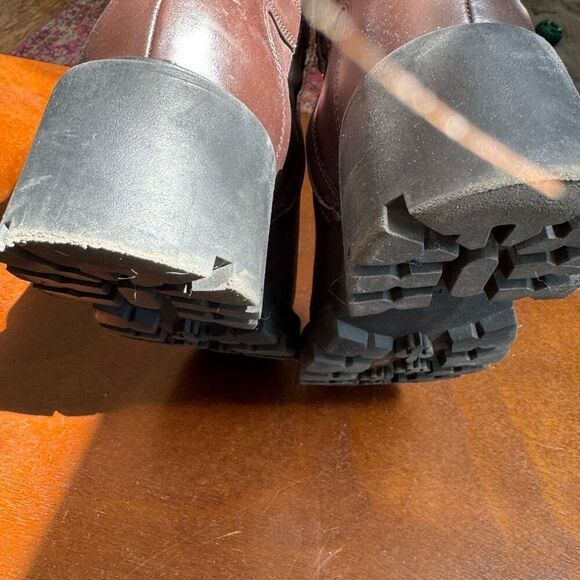 Franco Sarto Emerson Lug Sole Moto Boots in Brown Size 8.5 - Picture 2 of 6